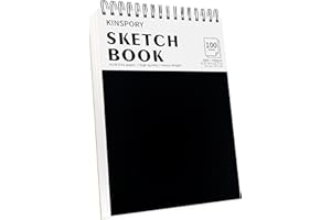 KINSPORY Szkicownik A4, 100 arkuszy/200 stron, 100 g/m², papier bezkwasowy, Szkicownik dla dzieci, artystów i profesjonalistów do rysunków i szkiców