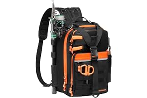 Bassdash Zaino da Pesca Convertibile con Portacanne, Pacchetto Tattico Regolabile e Resistente all'acqua per la Conservazione Degli Attrezzi da Pesca FP07