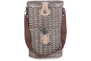 Red Hamper 2 Bottle Willow Insulated Bottle Carrier