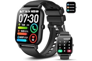 DOTN Smartwatch Uomo Donna, 1.85" Orologio Smartwatch Effettua o Risposta Chiamate, 112 Modalità Sportive Orologio Digitale con Sonno Cardiofrequenzimetro, Impermeabile IP68 Smart Watch Android IOS, Nero