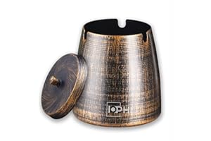 IOPHI Posacenere con coperchio, adatto per interni ed esterni, posacenere in acciaio inox, per residui di sigarette e ceneri in giardino bar ufficio