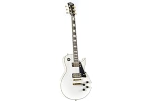 J & D LC300 Single Cut E-Gitarre mit Linde-Korpus, Alnico Humbuckers, passiver Elektronik, White, Kluson-Style Mechaniken