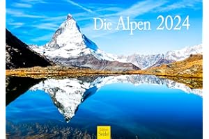 Edition Seidel Premium Kalender Die Alpen 2024 Format DIN A3 Wandkalender Deutschland Österreich Italien Schweiz Frankreich Zugspitze Geislerspitzen Langkofel Matterhorn Mont Blanc Dolomiten Berge