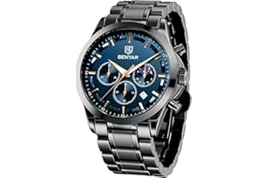 BY BENYAR Orologio Uomo Cronografo Movimento al Quarzo Impermeabile Elegante Sportivo Moda Business Orologi da Polso