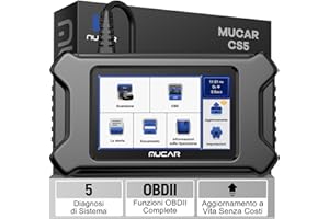 mucar CS5 OBD2 Auto Diagnostica Diagnosi Auto Professionale in italiano con 5 Diagnosi di Sistema (Trasmissione+Motore+ABS+SRS+BCM) Controllo del Sistema Motore Funzioni OBDII Complete