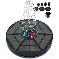 Solar Springbrunnen, 3.5w Solar Teichpumpe mit 2000mAh Akku, Solarbrunnen Garten Wasserbrunnen für außen mit 7 Düse…