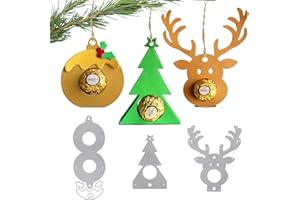 COLOFALLA 3 Set Fustelle Natalizie Renne Fustelle Albero di Natale Fustelle Palline di Natale Ciondoli Natalizi Pendenti Regalo Decorazioni Natalizie Scrapbooking Album Goffratura Artigianato Fai da Te