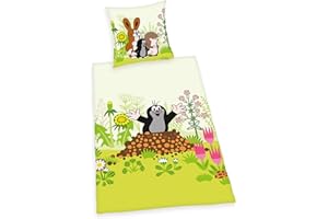 Herding THE MOLE Komplet pościeli z dwustronnym motywem, poszewka na kołdrę 135 x 200 cm, poszewka na poduszkę 80 x 80 cm, bawełna/renforce