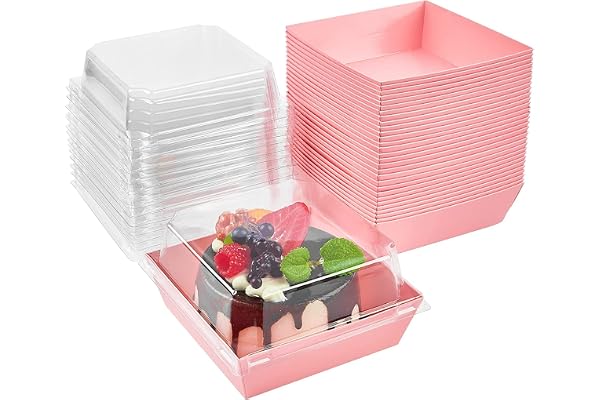 LATERN 50 st tårtskivor med genomskinliga lock, 12 cm oljesäkra papperskruterier låda efterrättslådor matbehållare cupcake box takeaway-lådor för bageri makaron smörgåskakor