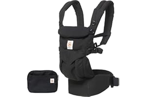 Ergobaby Baby Carrier Backpack for Newborn to Toddler, 4-Position Omni 360 Cotton, Ergonomic Child Carrier (Pure Black)