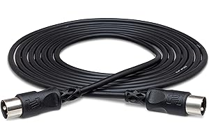 Hosa MID-301BK, MIDI Cable, 5-pin DIN to Same, 1 ft