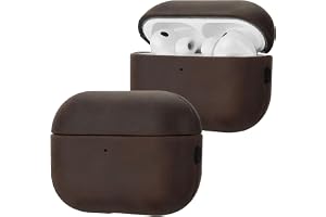 Anlinser Skyddsfodral i äkta läder för AirPods Pro 3 kompatibelt med MagSafe, handgjort kompatibelt med Apple AirPods Pro 3 2025 (kaffe)