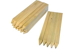 KOOLIST 20 pack Wooden Site Pegs, Osmose Treated Wooden Stakes 300 mm by 25 mm Square Section for Garden Edging, Log roll, Gravel Board Support or Builders Marking Out Stakes