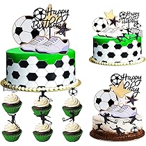 21-teiliges Fußball-Kuchendekorationsset | Torten-Deko Für Fußball-Geburtstage | Mit Spielerfiguren & Toren