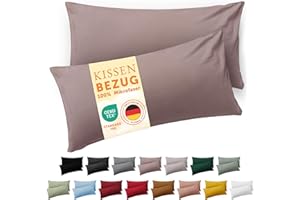 Blumtal Federe Cuscini Divano 40x60 cm - Set di Copricuscini per Divani in Microfibra a 2 Pezzi con Chiusura a Zip, certificati Oeko-Tex, extra morbidi e lavabili - Tortora