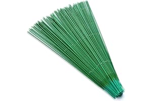 100 Pieces 10 inch Floral Stem Wire 18 Gauge, Roucerlin Dark Green stem wire for flowers, Premium floral wire for Handcrafts, Florist Flower Arrangements, Flower Making Supplies (10 in)