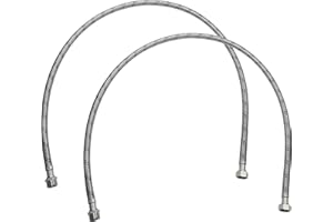 AERZETIX - C51094 - Lot de 2 Flexibles d'alimentation sanitaires 1000mm 3/8'' mâle/femelle - flexible de raccordement de robinetterie/salle de bain/cuisine/cumulus - tuyau de raccordement flexible