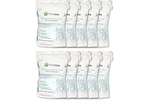 Hexacare - Lot de 10 Paquets de 200 Rectangles de Coton | Pads 8x10 cm Extra Doux pour Bébé et Démaquillage | 100% Fibres Naturelles | Hypoallergénique | Testé Dermatologiquement