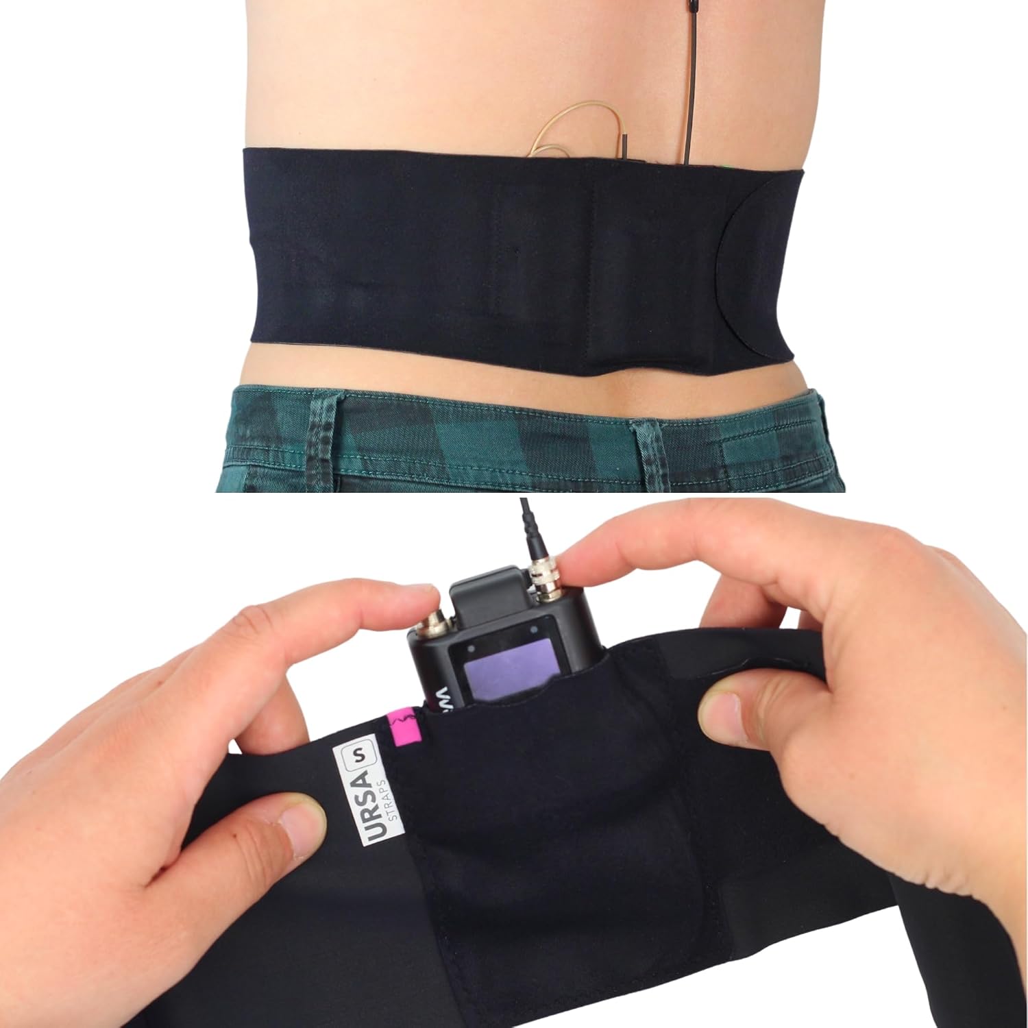 URSA Waist Strap – Ultra Slim, Breathable & Stretchy Microphone Transmitter Strap, Compatible with Most Transmitters & Receivers