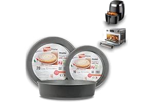 Arca, Set 3 Teglie Rotonde 16/18/20 cm per Friggitrice ad Aria e Forno, Antiaderenti e Adatte alla Lavastoviglie, Ideali per Torte e Altre Ricette, in Alluminio, Made in Italy