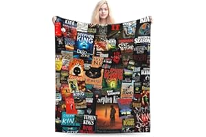 ATOurDealss Stephen King Books Complete Collection Soft Cozy Fleece Throw Blanket Plush Lightweight Warm Fluffy Flannel Blankets and Throws for Couch Sofa Bed 203 x 152 cm