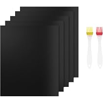 Lot De 7 Tapis De Cuisson Antiadhésifs Réutilisables + 2 Pinceaux Silicone – 24 Cm, Pour Poêle, Four Et BBQ