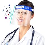 1x Visiera Protettiva, Face Shied Antivirus con Fascia Elastica Regolabile e Spugna Comfort, Riutilizzabile, Trasparente Visi