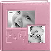 Pioneer Fotoğraf Alb&uuml;mleri 200 cepli kabartmalı "Bebek &Ccedil;er&ccedil;eve Cover Alb&uuml;m 4 adet 6 baskı i&ccedil;in, Pembe