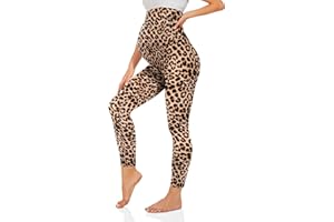 TNNZEET Legginsy ciążowe z wysokim stanem, damskie spodnie ciążowe, długie legginsy do jogi