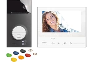 ‎BTICINO BTICINO, Flex ONE 2-Draht Videosprechanlagen WLAN Set, Classe 300 X13E mit 7" Touchscreen, 105° Weitwinkel Kamera, Video-Speicherung, Transponder Türöffner, schlüsselloser Zugang, IP54, IK10, 363910
