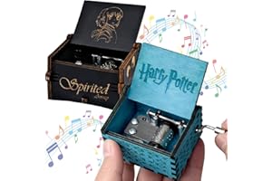 Cisolen 2 Pezzi Carillon Harry Potter e Spirited Away in Legno a Manovella Carillon Vintage in Legno Scatola Musicale in Legno Regali per Compleanno Anniversario Natale