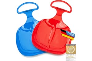 ‎ALPENFLITZER Alpenflitzer® 2 Stück Popo-Rutscher Bob; Schlitten mit Griff; Kinder Po-Rutscher Rodel Schneerutscher Bob Schneeflitzer zum Rodeln & Schlittenfahren 2er Set blau & rot
