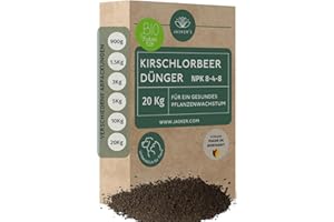 JASKER'S Bio Kirschlorbeer Dünger Langzeit 20 Kg - 100% Bio Heckendünger - Viel Kalium & Magnesium für frischgrüne Blätter - Organischer Dünger für Kirschlorbeer & Kirschlorbeerhecken