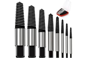 WUFANC Kit Extracteur de Vis Cassées M4-M25 Boîte de Rangement en Plastique - Tourne à Gauche pour Vis Coincés ou Abîmés (Boîte Rouge-8PCS)