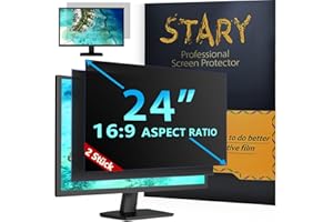 ‎STARY STARY 2 Stück Computer Bildschirm Blickschutzfilter für 24 Zoll Monitor 16:9 Seitenverhältnis, Anti-Blaulicht Displayschutz, 24 Zoll Abnehmbare Privacy Screen Filter, Blendfreie Schutzfolie