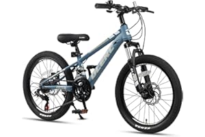 Glerc Skyline Kids Mountain Bike for boys girls, 20 24 inch kids bike for 6-18 year old teenagers, 21 speed bike with front suspension & disc brakes,Multiple Colors