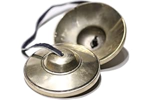Gandhanra Tibetan Tingsha Bell with Beautiful Case For Sound Healing,Yoga,Meditation,Mindfulness - Tingsham Cymals,Chimes Bells-Hand Tuned to Key-Handmade in Nepal,White Plain