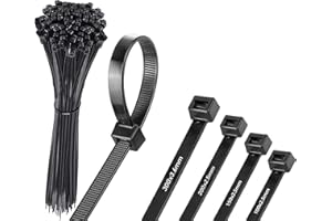 HAYATEC 500er Kabelbinder Set Kabelbinder schwarz Kabelbinder Uv beständig extra stark lang groß und Hitzebeständig in 4 Größen: 100/150/200/300 mm