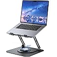 TDOO Adjustable Laptop Stand With 360 Rotating Base, Ergonomic Laptop Riser For Desk, Portable Foldable Computer Stand Fit For All 10-17.3" MacBook, Pro/Air, Laptops
