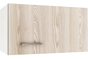 BERLIOZ CREATIONS Berlioz créations Prima PG6SHF - Mueble Alto de Cocina sobre Hotte, 1 Puerta Decorativa, Fresno estructurada, 60 x 33,3 x 35 cm, fabricación 100% Francesa