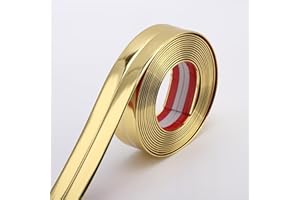 Trimold Shiny Gold Multifunctional Wall Molding Trim & Corner Guards & Caulk Strip, Apply in Table Edge Door Frame Baseboard for Protection and Decoration, 5m x 2cm