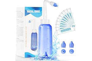 Showvigor Neti Pot Sinus Set 300ml Nasendusche mit 20x Salz, Nasenspülkanne zur Nasenreinigung Nasenspülung, Nasenspülsalz für Erwachsene und Kinder