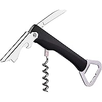 KTX7® Kellnermesser - Korkenzieher mit zweistufigem Hebelsystem X.6 (Schwarz)