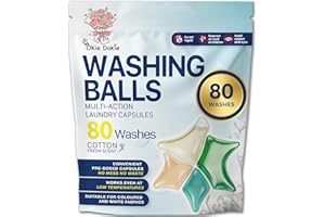 Okie Dokie™ Bio Laundry Detergent Capsules - 80 Washes - Cotton Fresh Scent - Multi-Action Washing Capsules - Deep Clean & Fabric Care - Bulk Extra Large Bag