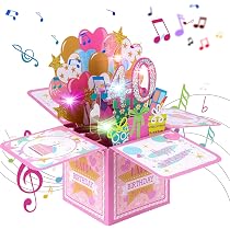 joyoldelf Biglietto Auguri Compleanno 40 Anni - Biglietto di Auguri con Luci e Musica, Biglietto Auguri Pop Up, Biglietti Auguri Regalo 3D, per Donne, Uomini, Ragazze, Genitori, Amici, Moglie, Marito