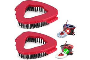 Bonison Spin Mop Head Base - Replacement Compatible with Vileda Triangle 180 Degree Scrub Brush Head Easy Wring for Bathroom Garage Kitchen Floor Cleaning(2Pc)