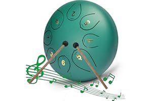 OJPZORYNIC Steel Tongue Drum, 6 Pollici 8 Note Handpan Tongue Strumento A Percussione Tamburo,Tamburo In Acciaio Con Borsa Da Viaggio E Bacchette Strumento Musicale Per Yoga,Meditazione,Guarigione Del Suono