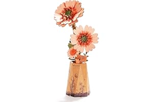 ‎ROWOOD rowood Gerbera Künstliche Blume Holz 3D Puzzle Bastelset für Erwachsene Kinder Holzblume Modellbausätz für Dekoration Zuhause Kreative Geschenkidee zum Muttertag Valentinstag