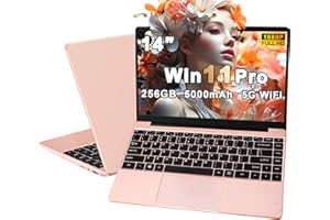 NOTODD Ordenador Portatil Celeron N4020 Up to 2.8Ghz, Ordenadores Portatiles 14 Pulgadas Win 11 con 5G WiFi 6+256GB SSD Expansión 1TB, BT 4.2 1920*1080 FHD Mini Puerto Multimedia Portatiles Buenos-Oro