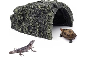 YUECHENG BREUAILY Escondite para Reptiles, casetas de Acuario, Tortuga, Reptiles, escondite Solar, Habitat, decoración para lagartos, Tortugas (Grande)